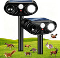 Repelente Animal Solar Ultrasónico 2026 IP65, Sensor Movimiento Luz Estroboscópica, a Prueba de Agua, Ahuyenta Gatos Ardillas Conejos Mapaches Perros Jardín (2 Pack)