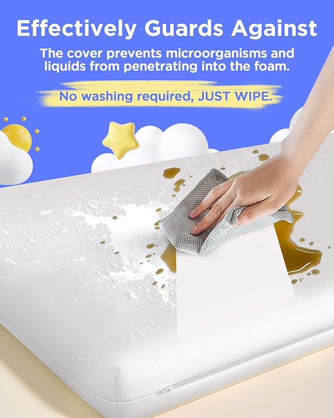 iMMDOKIN Colchón Portátil para Corral de Bebé 97x66x4cm – Hipoalergénico, Doble Cara, Impermeable y Lavable a Máquina