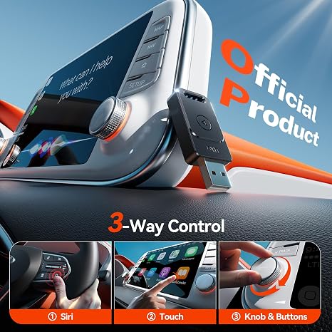 Adaptador inalámbrico para Apple Carplay, conexión automática rápida 3X, sin latencia, Plug & Play, adaptador inalámbrico Carplay, Mini Car Play Dongle 2025 para iPhone 6 ~ 17, apto para más de 927 autos, USB A/C, negro mate