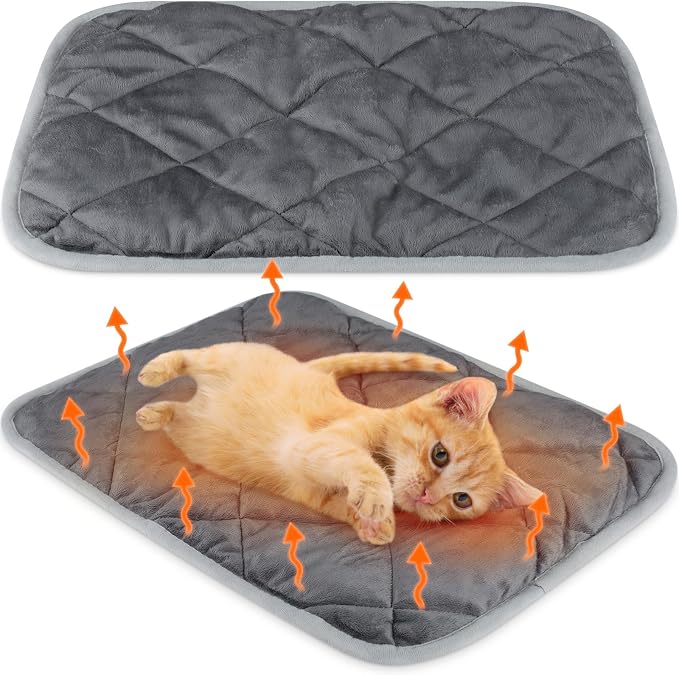 Tapete Térmico Autocalentable Clysee para Gatos y Perros — Pack 2, Lavable, Antideslizante, Gris 19"x28"