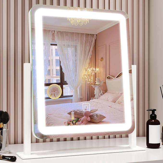 Espejo de Maquillaje con Luz LED ROLOVE | 3 Modos de Iluminación | Control Táctil
