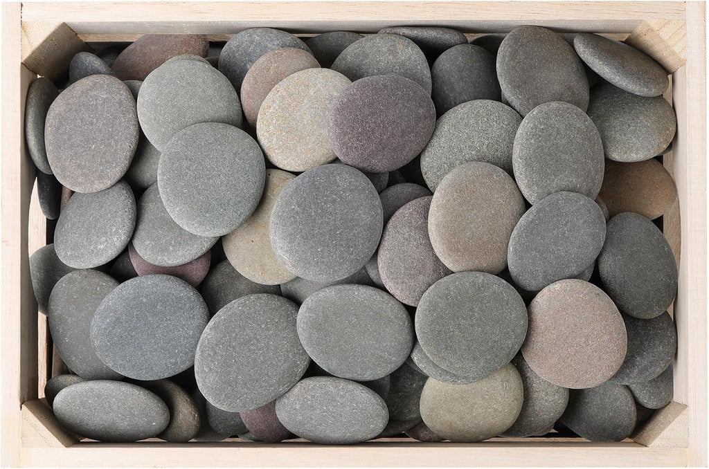 Set ROCART de 100 Piedras de Rio Naturales 1.77-2.17 pulgadas | Lisas para Pintar | Rocas Planas y Piedras de Manualidades para Arte y Actividades Escolares | Proyectos a Granel