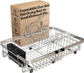 Escurridor de Platos Expandible de Acero Inoxidable para Fregadero – con Porta Utensilios, Ahorra Espacio, No se Oxida