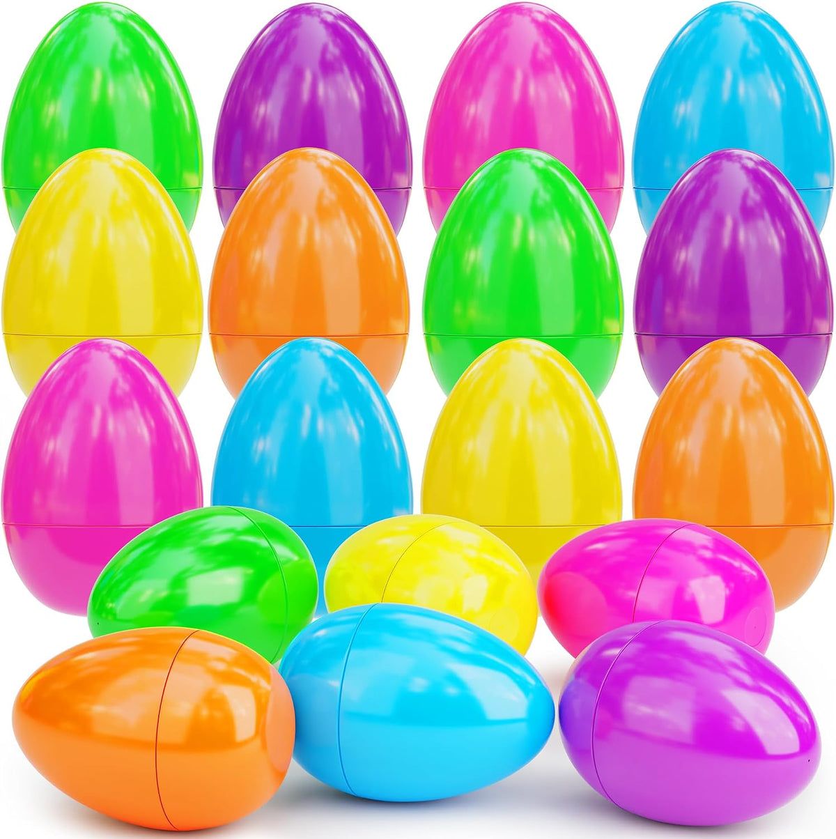 USADOS Huevos de Pascua Jumbo 18 Piezas, 15 cm | Huevos Gigantes de Plastico de Colores, Rellenables | Para Busqueda de Pascua, Sorpresas y Fiestas | Ninos y Ninas