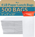 Bolsas Reli Papel Blancas 500 Unidades Almuerzo Ideales Almuerzos Pequeños Artesanías Perfectas Sándwiches Refrigerios