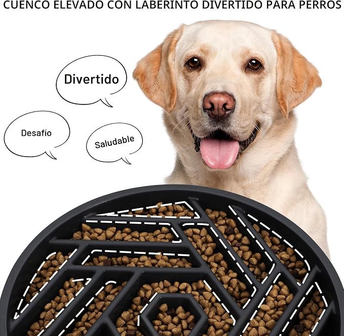 Cuencos de alimentación lenta para perros de raza grande y mediana, antiasfixia, tazón de comida para perros de alimentación lenta, antideslizante