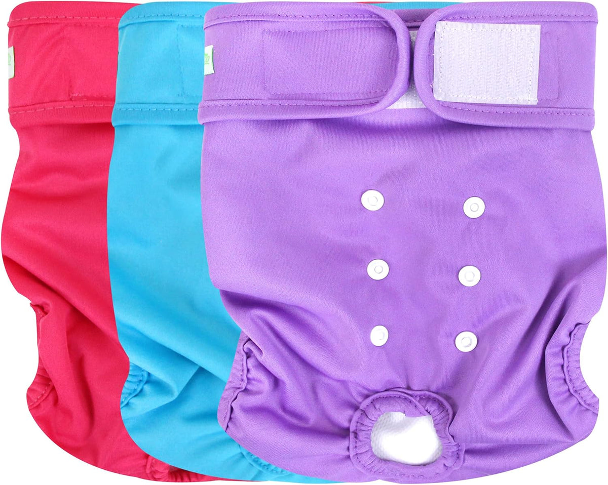 Pañales Reutilizables para Perras Wegreeco – Pack 3 Unidades, Talla Grande, para Celo y Control de Incontinencia