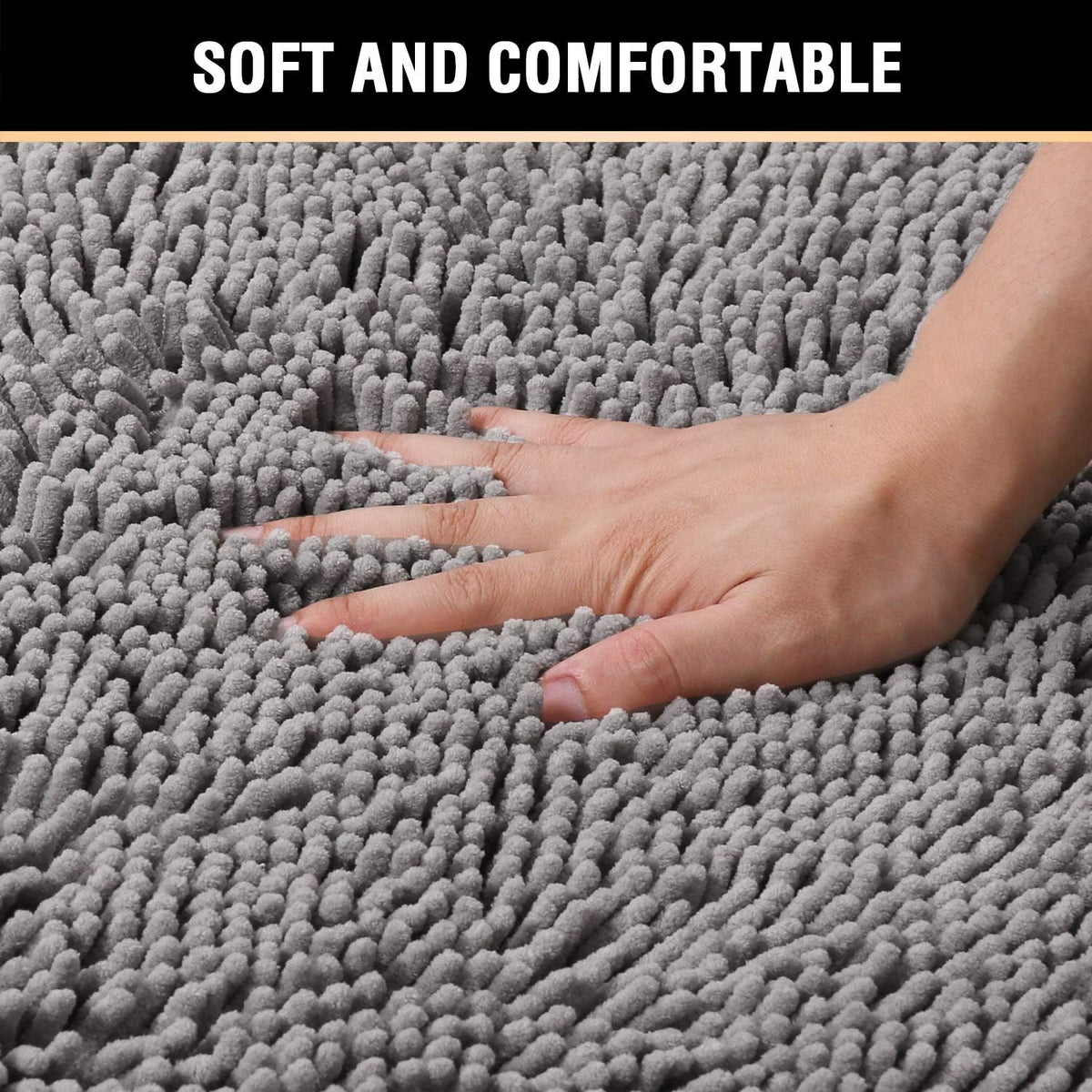 H.VERSAILTEX Alfombras de Baño para Baño Antideslizantes de Felpilla Chenille Alfombras de Baño