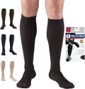 MODELO EN NEGRO Truform Calcetines de Compresion 30-40 mmHg | Calcetines de Vestir para Hombre, Altura hasta la Rodilla | Negro, Extra Grande