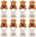 ⚠️ SOLO SON CAFÉ SI SON 16 – Ositos de Peluche Mini Haconba 10cm – Pack de 16 Animales Rellenos para Regalos de Cumpleaños, San Valentín y Graduación
