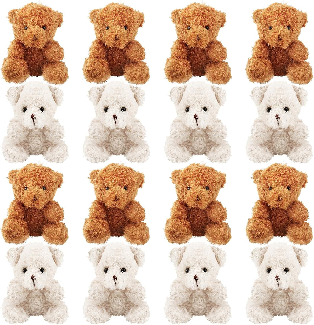 ⚠️ SOLO SON CAFÉ SI SON 16 – Ositos de Peluche Mini Haconba 10cm – Pack de 16 Animales Rellenos para Regalos de Cumpleaños, San Valentín y Graduación