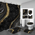 USADO-FALTA EL BASURERO DE BAÑO-Juegos de baño con cortina de ducha y alfombras, juego de accesorios de alfombras de baño con dispensador de jabón, jabonera para decoración del hogar