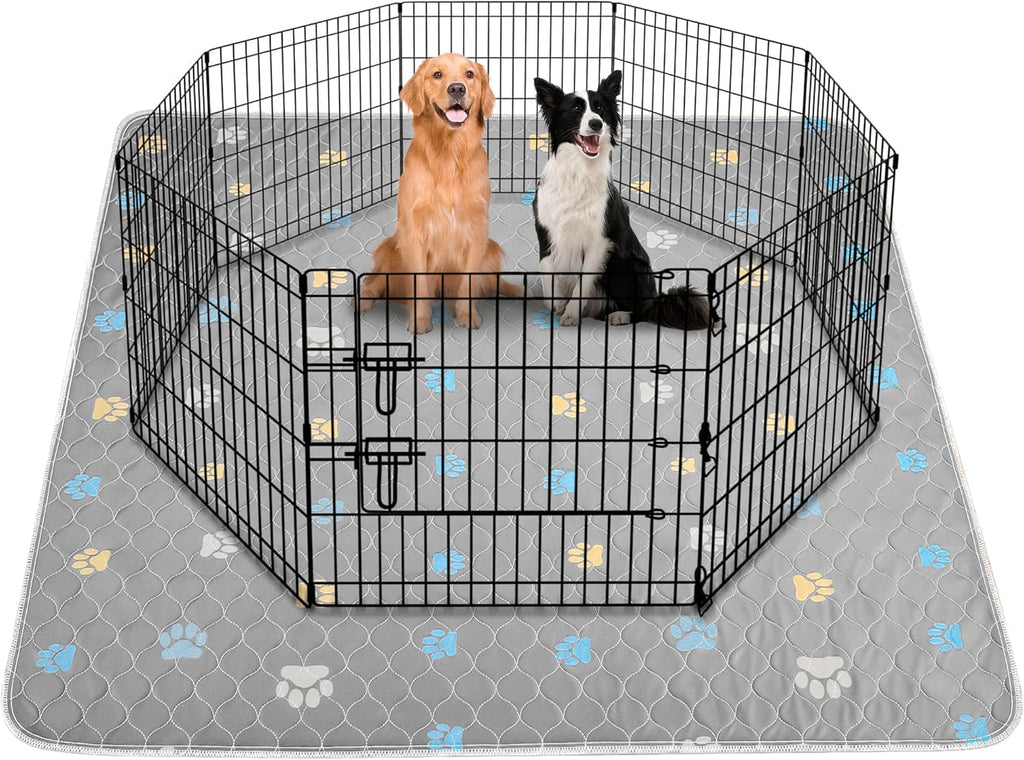Tapete de Entrenamiento Lavable Aitmexcn para Perros | 100% Impermeable Reutilizable para Cachorros y Perros Mayores | 72x72 pulgadas | Gris Claro