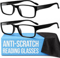Lentes de Lectura Gaoye +6.0 Pack 2 — Filtro Luz Azul, Protección UV y Marco Rectangular
