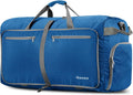 Bolsa de viaje plegable grande Gonex de 100 litros con compartimento para zapatos, bolsa de lona ligera y repelente al agua para camping, gimnasio o escapada de fin de semana, color azul oscuro.