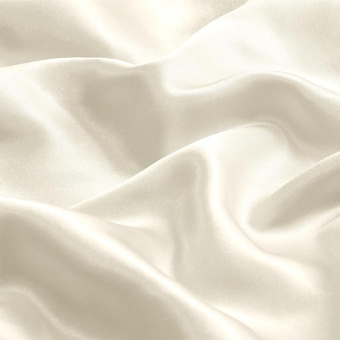 Juego de 2 fundas de almohada de satén con cremallera, color beige, tamaño King, súper suaves y refrescantes, similares a las fundas de almohada de seda, regalo para mujeres y hombres