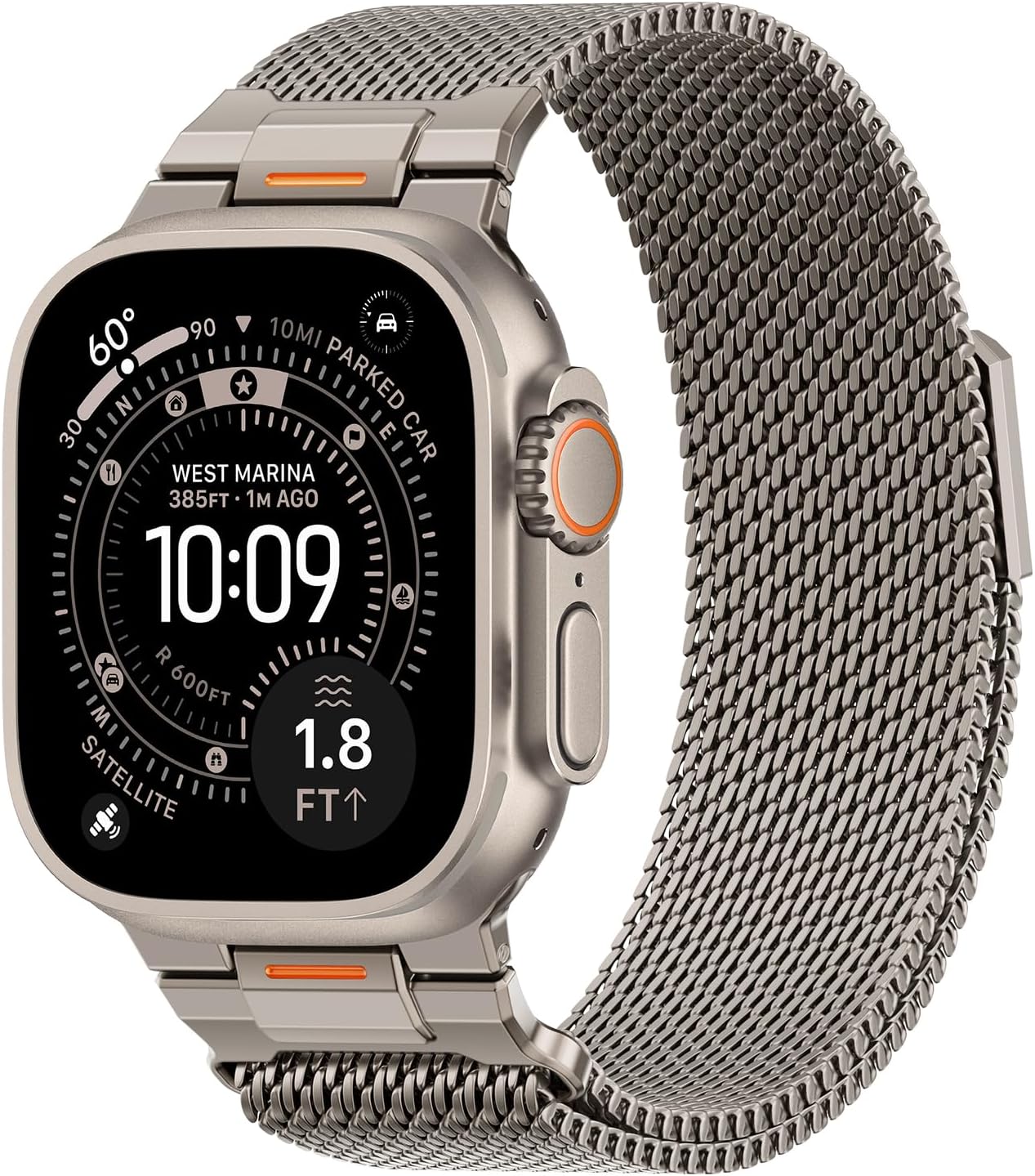 BXUXOHS Milanese Loop Band for Apple Watch - Magnetic Mesh Metal Strap for Men - Compatible with Ultra 3/2/1, Series 11/10/9/8/7/6/5/4, SE - 49mm 46mm 45mm 44mm 42mm 41mm 40mm 38mm