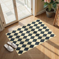 Alfombra a cuadros LIVEBOX - 3x5 Alfombra lavable para entrada Alfombras antideslizantes para dormitorio, alfombras suaves para cocina Alfombra de interior para puerta principal Baño Oficina en casa