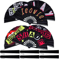 FairySandy 5 piezas Abanico de mano grande Rave Iconic Shade Bye Abanico plegable de bambú de mano chino Clack para mujeres y hombres Baile en línea Baile cuadrado Concierto Festival Desfiles Fiesta Actuación 25 pulgadas (Clásico)
