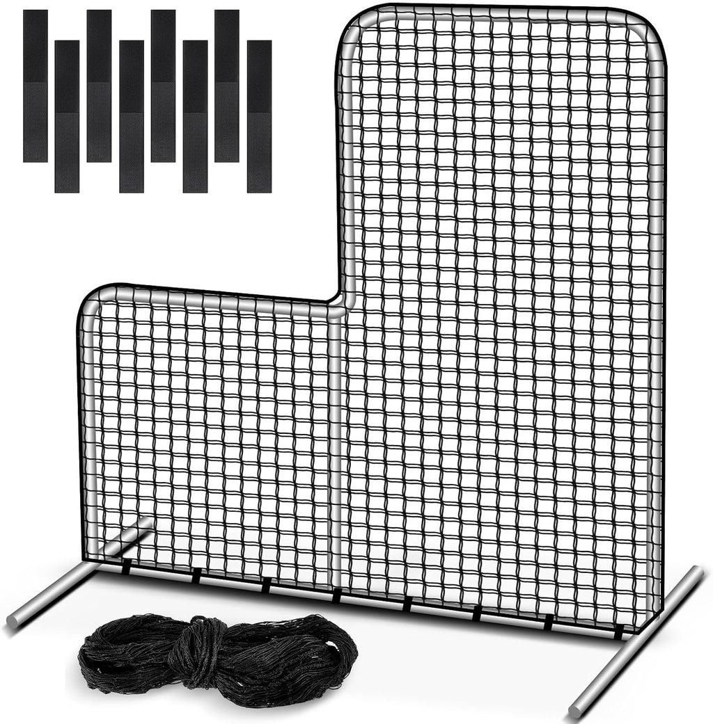 Red Protección Vincreem Tipo L Béisbol 2.1x2.1m, 45 Capas, Abertura 107cm, Solo Red, Negra
