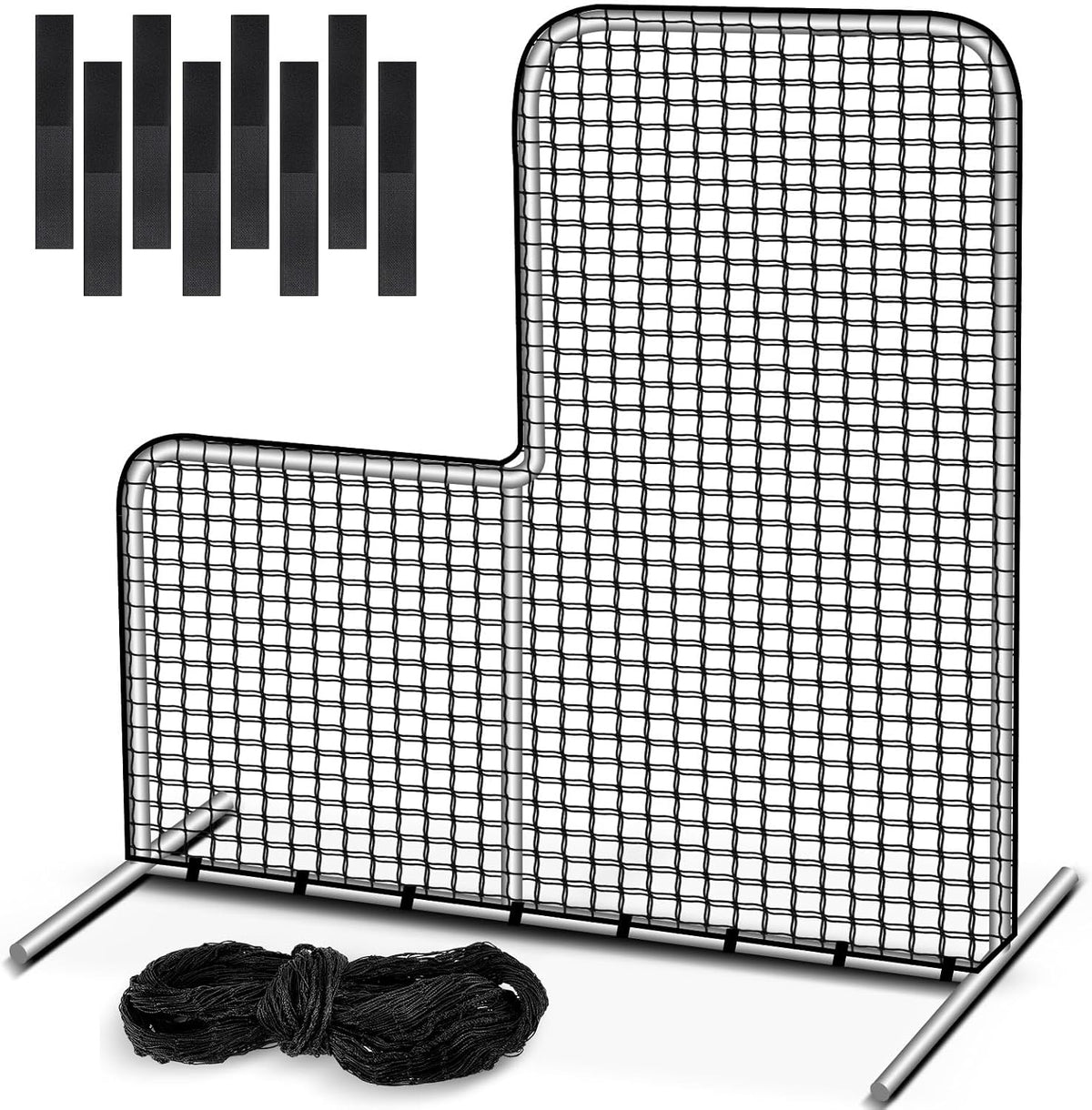 Red Protección Vincreem Tipo L Béisbol 2.1x2.1m, 45 Capas, Abertura 107cm, Solo Red, Negra