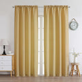 Chyhomenyc Cortinas Doradas 213cm de Largo | Set de 2 Paneles, Lino Sintetico Semitransparente Filtrante | Estilo Granja, 101x213cm