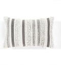 Funda de cojín decorativa Lush Decor Bria Stripe, 51 cm de ancho x 33 cm de largo, gris - Funda de cojín rectangular - Cojines decorativos para cama, sofá o silla.