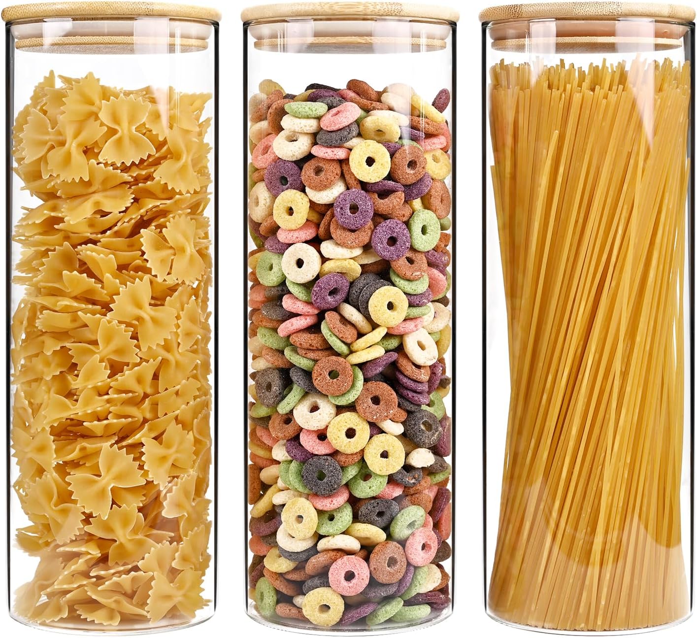 SHOWIN 6oz Glass Food Storage Jars, Glass Jars with Bamboo Lids, Kitchen Storage Jars, Set of 12, Canisters with Airtight Lids for Spice, Coffee, Cookie, Pantry Organizers