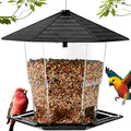Jealoeur Comederos para pájaros para exteriores Comedero para pájaros colgante para pájaros salvajes, semillas, negro