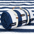 Manta de picnic para exteriores HX&OD extragrande, 80" x 80", impermeable, plegable, para camping, portátil con correa de transporte para la playa (azul).