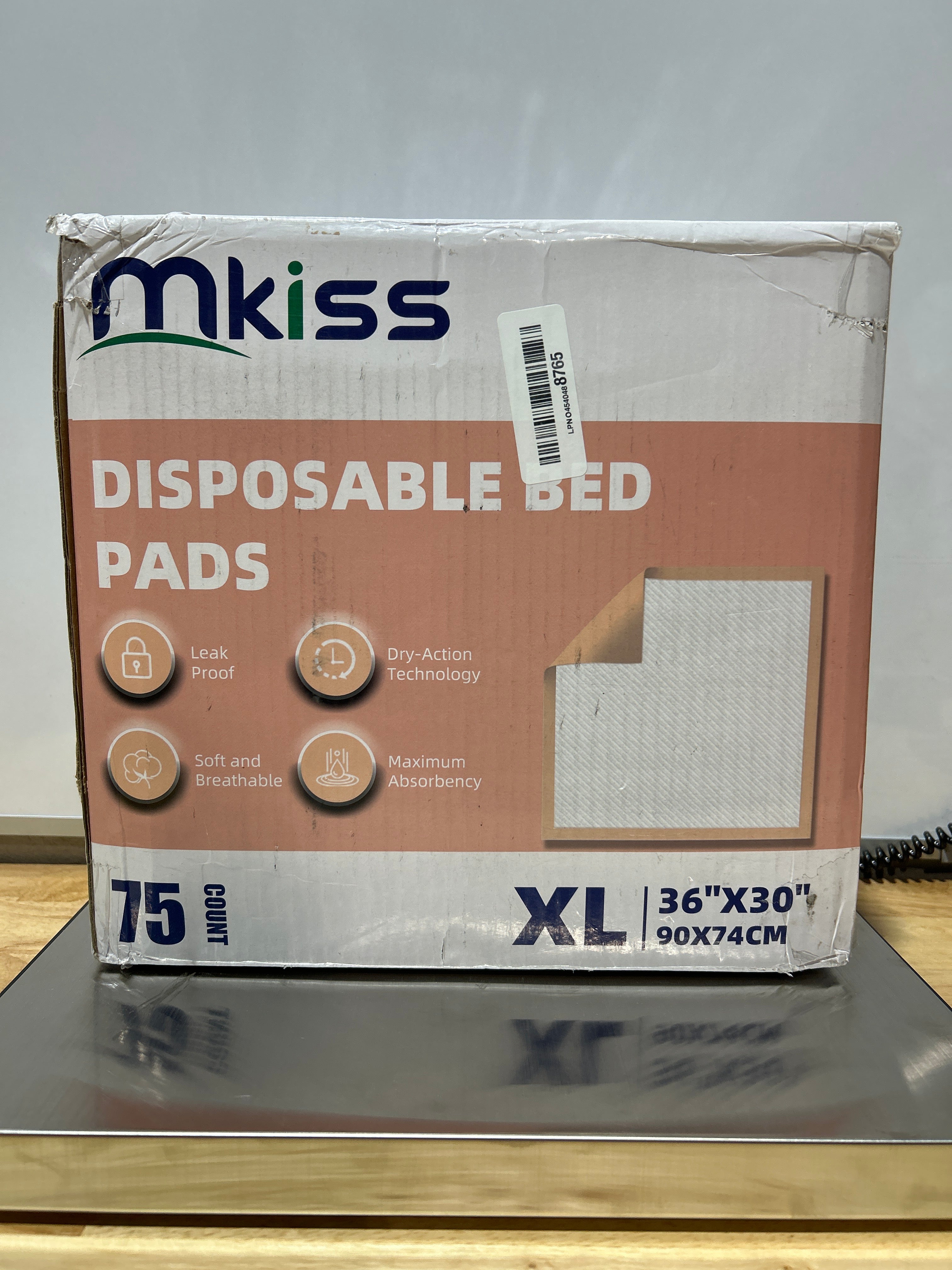 Sabanas Desechables Absorbentes MKISS 75 Unidades - XL 76x90 cm, Impermeables, para Adultos, Bebes y Mascotas