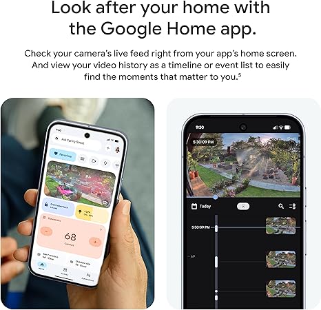 Google Nest Cam Outdoor con Cable 2da Gen — Pack 2 Cámaras de Seguridad 2K con Visión Nocturna