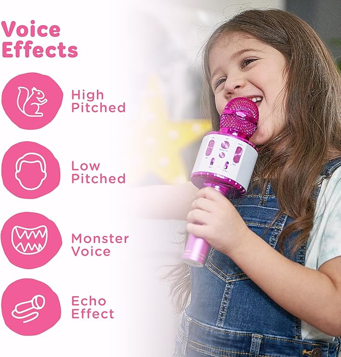 Move2Play, Micrófono de karaoke para niños | Incluye canciones precargadas y Bluetooth | Regalo de cumpleaños para niños | Juguete para todas las edades 2, 3, 4, 5, 6+ años para niñas, niños y bebés