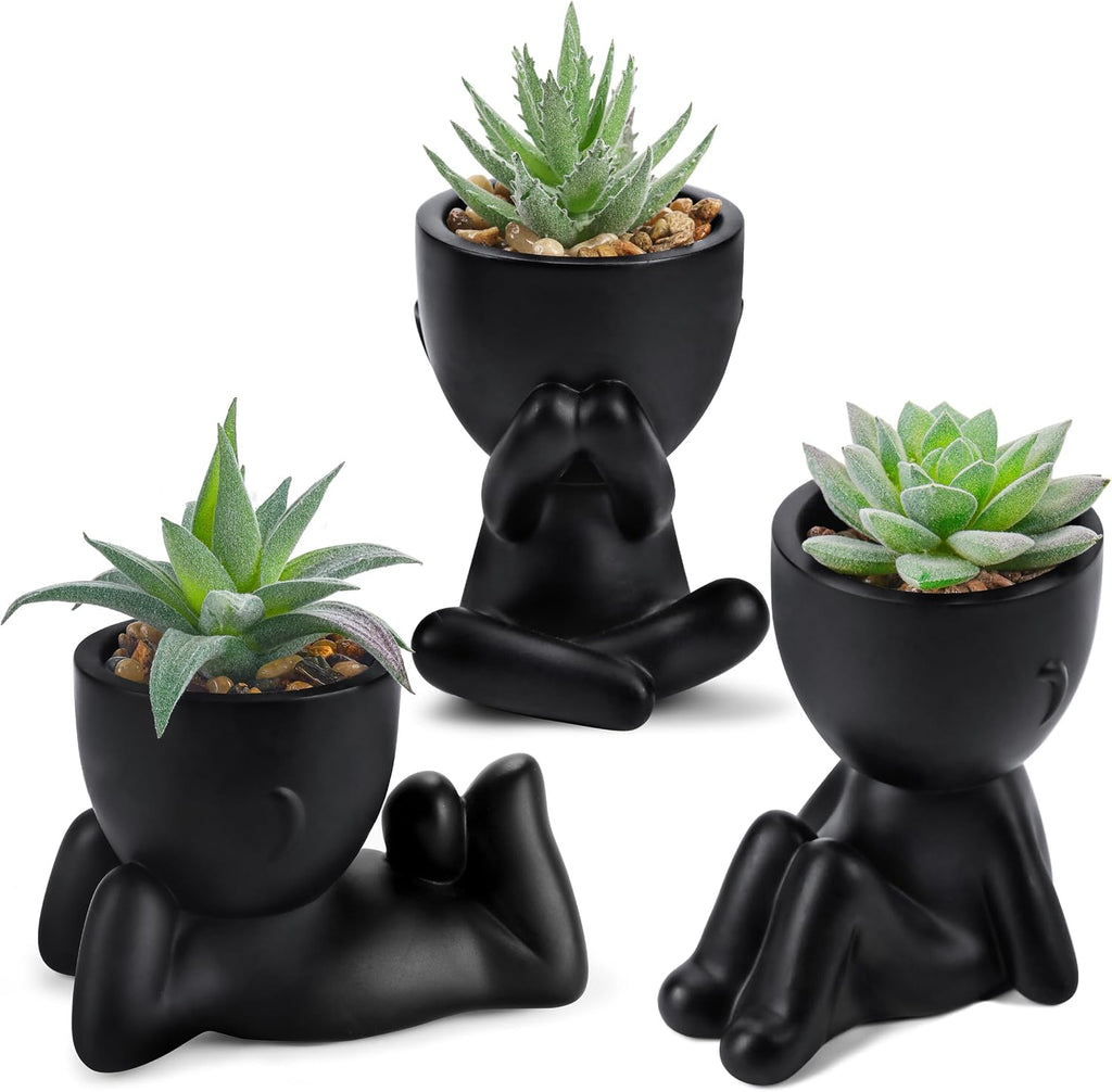 Plantas Suculentas Artificiales Der Rose – Pack de 3, Decoración para Hogar, Baño, Dormitorio y Halloween