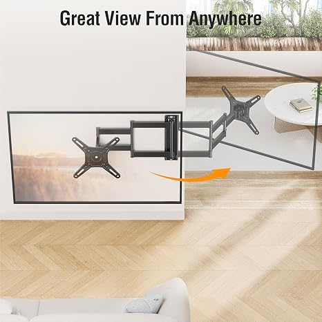 Soporte de Pared Brazo Largo ELIVED para TV 14-42" – Extensión 21.7" Giratorio y Inclinable | VESA 200x200