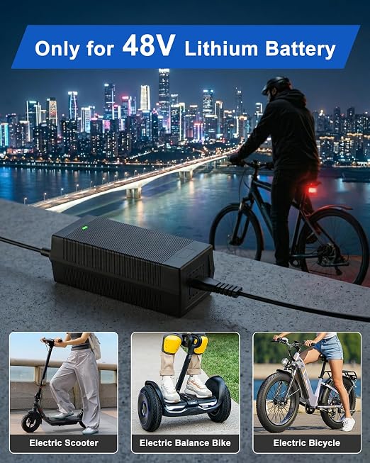 ⚠️IMPORTANTE: No contiene los adaptadores - Cargador WUKUR para batería de bicicleta eléctrica LECTRIC, compatible con LECTRIC XP™, XP™ Step-Thru, XP™ Lite, XPremium, XP™ Trike, Xpedition Ebike con cable de alimentación de 2,7 m (8,9 pies), CT-1250