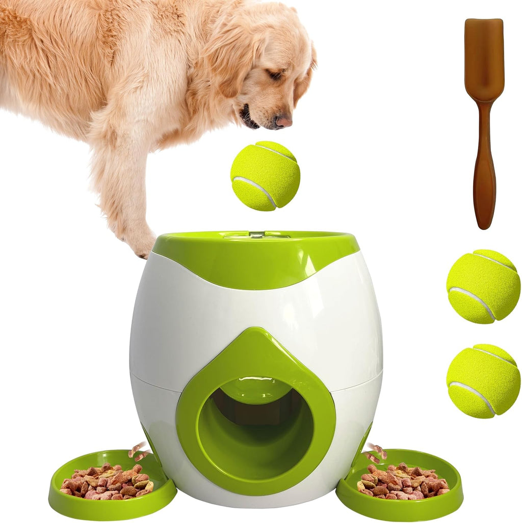 Juguete Interactivo ABULL para Perros | Suelta la Pelota para Obtener Premios | Dispensador y Comedero Lento 2 en 1 | Combate el Aburrimiento | Verde