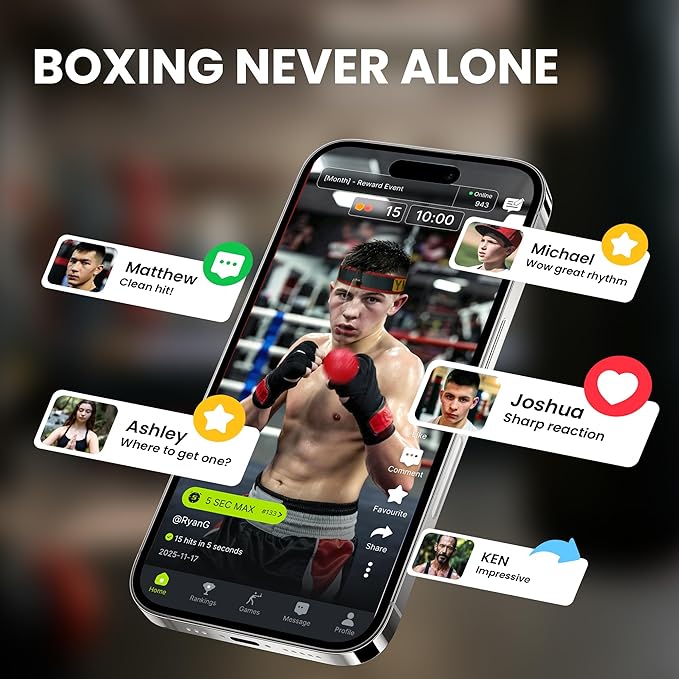 Set de Pelota de Reflejos YMX BOXING® Ultimate — 4 Pelotas React + 2 Diademas, App Contador, Para Boxeo, MMA y Krav Maga