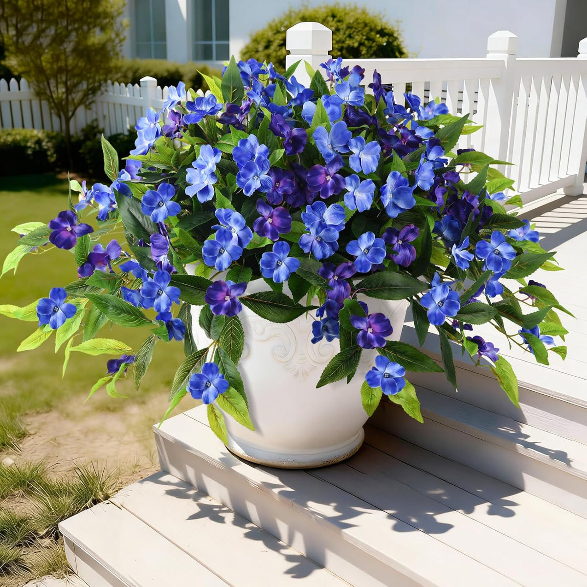Flores Artificiales para Exterior Hommyea | Pack 2 Ramos | Resistentes UV | Realistas Sin Decoloración | Jardín y Porche