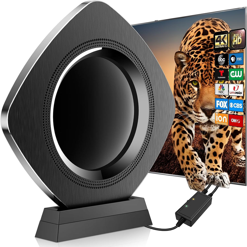 Strongest Indoor TV Antenna Up 3200+ Miles Range, 2026 Best Digital Antenna for Smart TV Outdoor, Amplified HDTV Antenna Local Channels with Amplifier Signal Booster 38ft Cable-Support 8K 4K 1080p