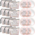 Xuniea 24 piezas Regalos de agradecimiento para empleadas para mujeres 12 neceseres de maquillaje de lona motivacionales 12 espejos de bolsillo Regalos inspiradores de agradecimiento para maestras, Día de la Madre, Equipo de enfermeras (Equipo increíble)