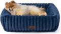 Cama Ortopédica Bedsure ComfyFleece para Perros Talla Grande – Azul Noche, 63x53x18 cm