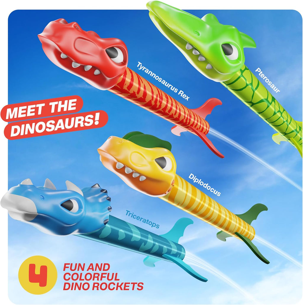 Ninja Blast Lanzacohetes de Juguete de Dinosaurio para Niños - Juguetes para Niños de 3-5, 5-7, 4-6 - Juguetes al Aire Libre para Niños de 4-8 Años - Regalo de Cumpleaños para Niño de 3 4 Años
