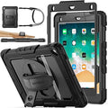Funda SEYMAC para iPad 6ta/5ta Generación, Air 2 y Pro 9.7" — Protección Robusta con Soporte 360°, Correa y Porta Lápiz