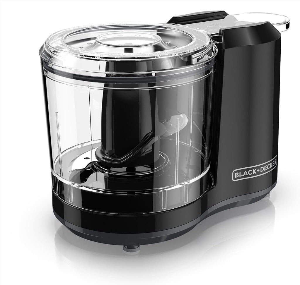 Picadora eléctrica de alimentos BLACK+DECKER de 1,5 tazas, función de pulso con un solo toque, motor de 150 W, cuchilla que se mantiene afilada, apta para lavavajillas.