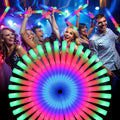 Wellent 55 barras luminosas de espuma, barras luminosas de espuma para fiestas con 3 modos de parpadeo colorido, paquete a granel de barras luminosas para fiestas, barras de espuma LED para cumpleaños, bodas, Año Nuevo, carnaval, conciertos.