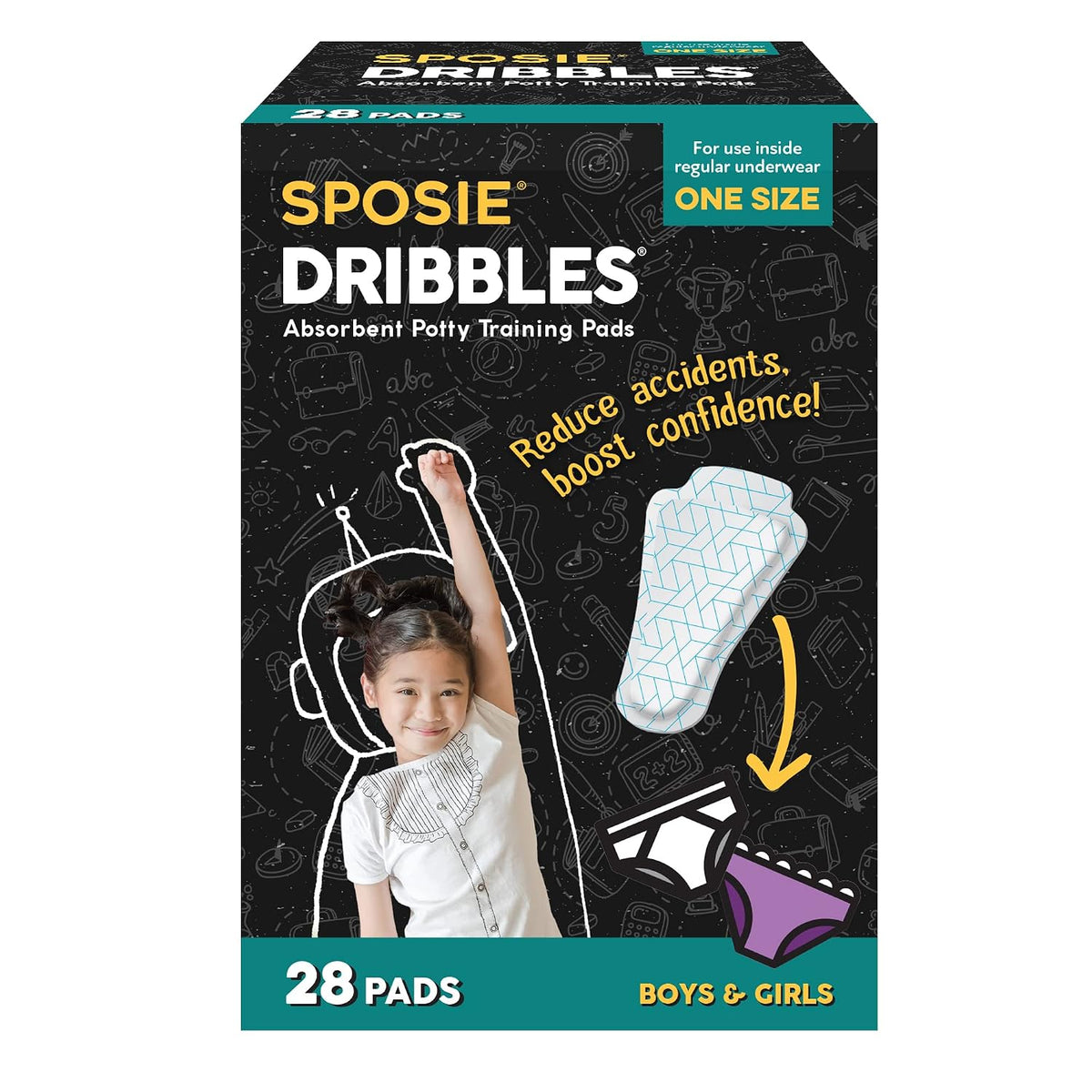Sposie Dribbles, Convierte Cualquier Ropa Interior en Ropa de Entrenamiento para Ir al Bano, Almohadillas de Entrenamiento que Reducen Accidentes, ( PRODCTO VIENE COMO SE MUESTRA EN LA SEGUNDA IMAGEN )