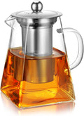 Tetera de Vidrio CNGLASS 31 oz con Infusor | Colador Extraíble Acero Inoxidable | Apta para Estufa | Té Floreciente y Hojas Sueltas | 1 Unidad