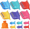 Bolsas de Frijoles con Forma de Pez, 33 Piezas | Juego de Lanzamiento para Ninos | Bolsa de Almacenaje Incluida | Colores Variados | Preescolar y Fiestas al Aire Libre