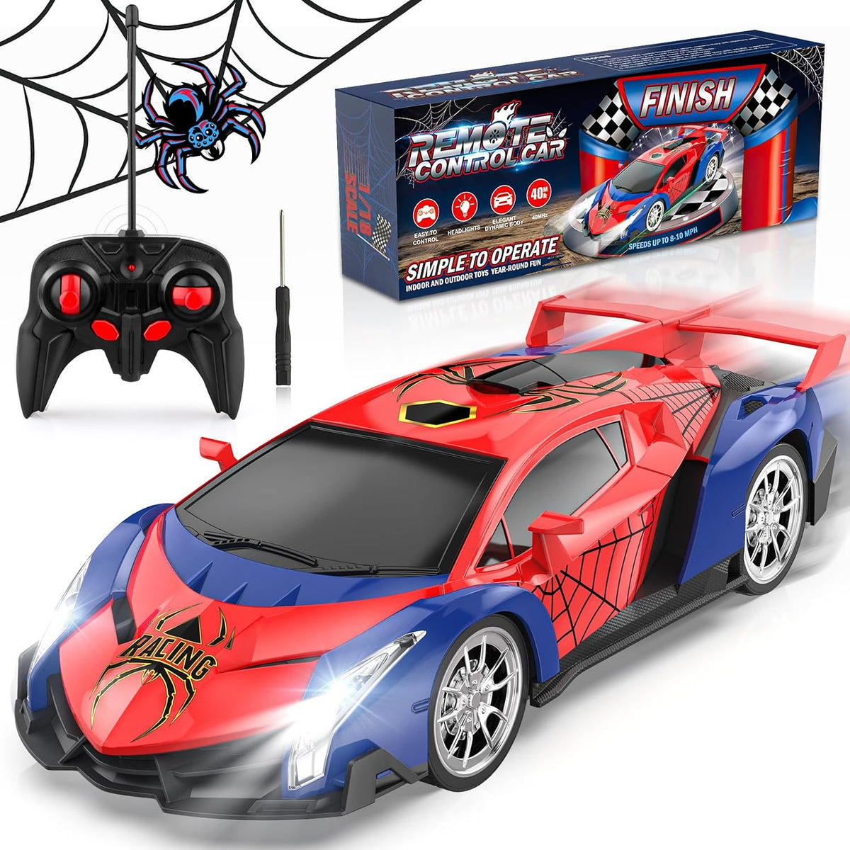 Growsland Coche teledirigido para niños, escala 1:18
